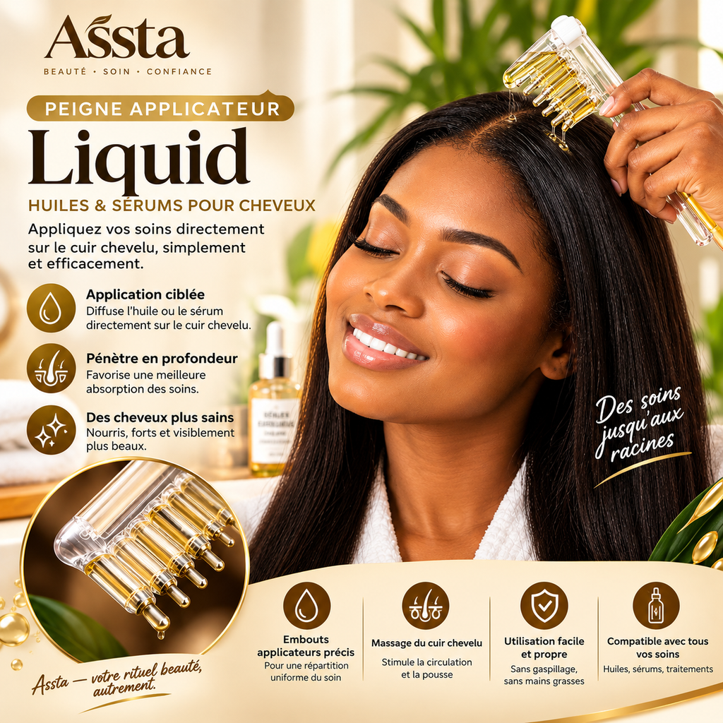 Peigne Applicateur de Sérum & Huile pour Cuir Chevelu