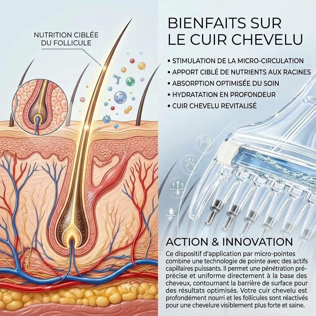 Peigne Applicateur de Sérum & Huile pour Cuir Chevelu