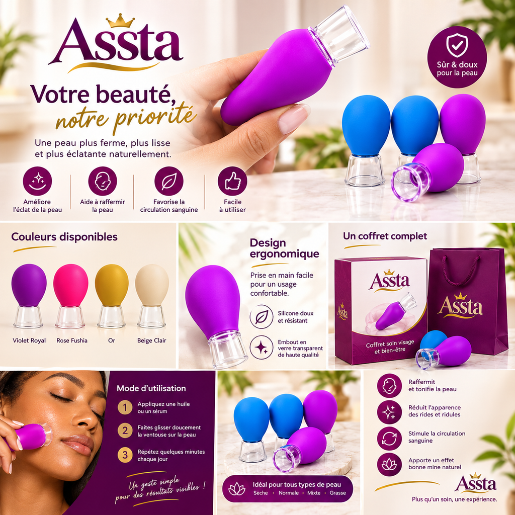 Mini ventouses visage anti-âge : massage du visage et du corps en silicone